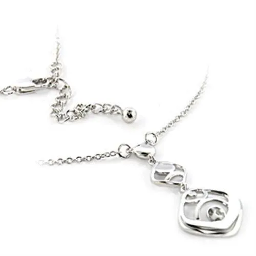 Necklaces Alamode LOA150 Rhodium Brass Chain Pendant with No Stone