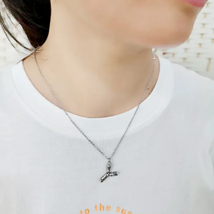 Necklaces Alamode TK3853Y High Polished Stainless Steel Chain Initial Pendant Letter Y Necklaces Alamode TK3853Y High Polished Stainless Steel Chain Initial Pendant Letter Y