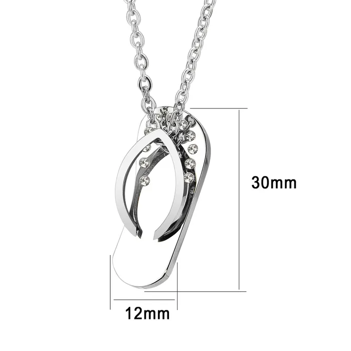 Necklaces Alamode TK3943 High polished no plating Stainless Steel Chain Pendant with Top Grade Crystal in Clear Necklaces Alamode TK3943 High polished no plating Stainless Steel Chain Pendant with Top Grade Crystal in Clear