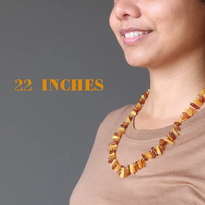 Necklaces Amber Necklace Sunny Spirit Knotted Baltic Gems Satin Crystals