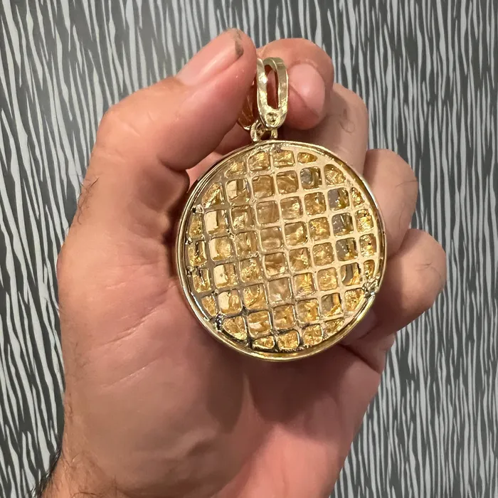Necklaces Bling Cartel Admin 14K Gold Plated Jesus Head wSilver Glitter Round Coin Pendant Necklaces Bling Cartel Admin 14K Gold Plated Jesus Head wSilver Glitter Round Coin Pendant
