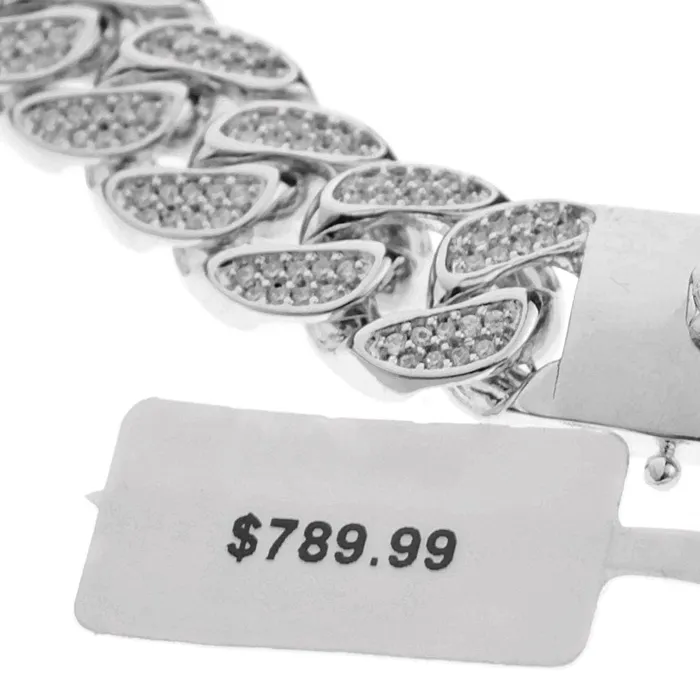 Necklaces Bling Cartel Admin 24 Cuban CZ Micro Pave Silver Tone Chain Iced Flooded Out Necklace Necklaces Bling Cartel Admin 24 Cuban CZ Micro Pave Silver Tone Chain Iced Flooded Out Necklace