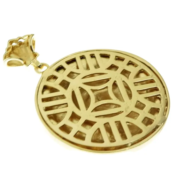 Necklaces Bling Cartel Admin Dazzling Jesus Gold Finish Round Iced Big Medallion Pendant