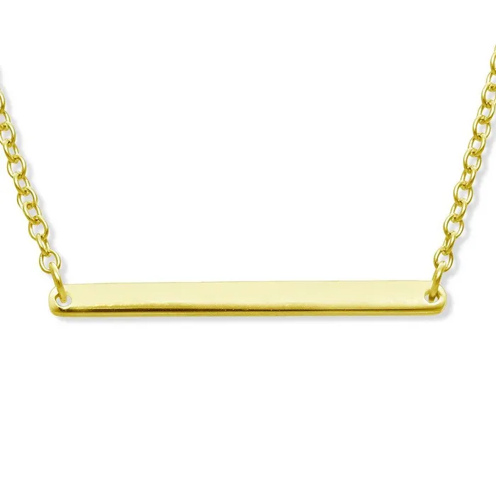 Necklaces Classic Sterling Silver Small Bar Necklace Gold Plated