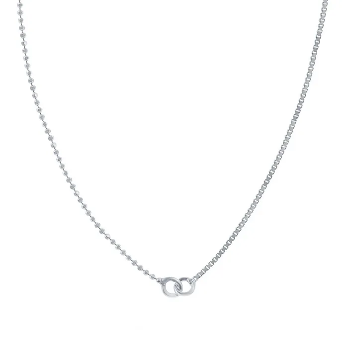 Necklaces Classic Womens Chain Sterling Silver Half Beads and Box 18 Inch Q575318 Necklaces Classic Womens Chain Sterling Silver Half Beads and Box 18 Inch Q575318