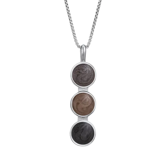 Necklaces closebymejewelry Triple Circle Setting Cremation Necklace in 14K White Gold Necklaces closebymejewelry Triple Circle Setting Cremation Necklace in 14K White Gold