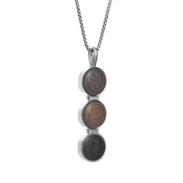 Necklaces closebymejewelry Triple Circle Setting Cremation Necklace in 14K White Gold
