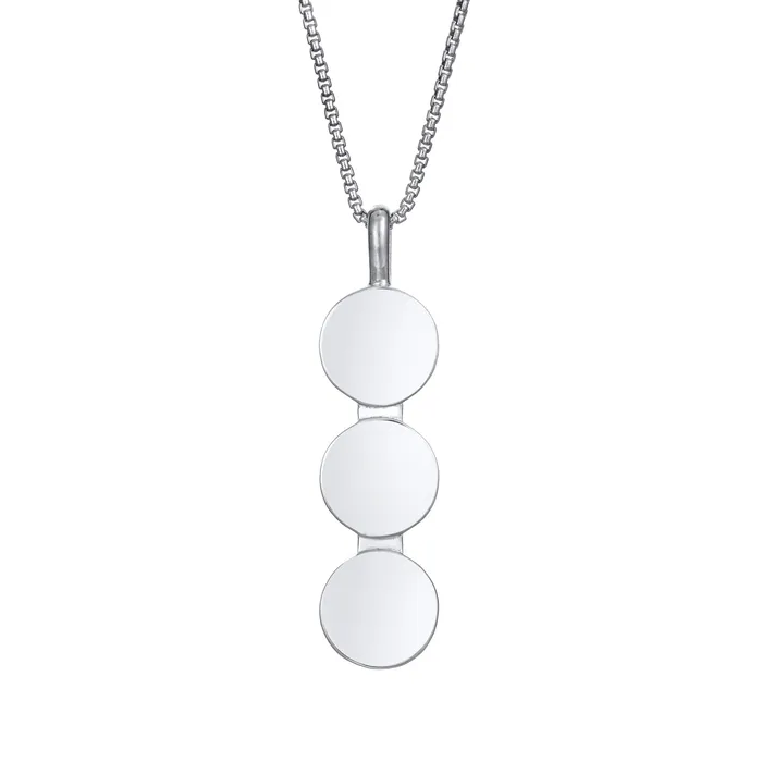 Necklaces closebymejewelry Triple Circle Setting Cremation Necklace in 14K White Gold