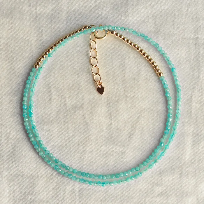 Necklaces Earthly Abundance Tiny Amazonite 2mm Necklace
