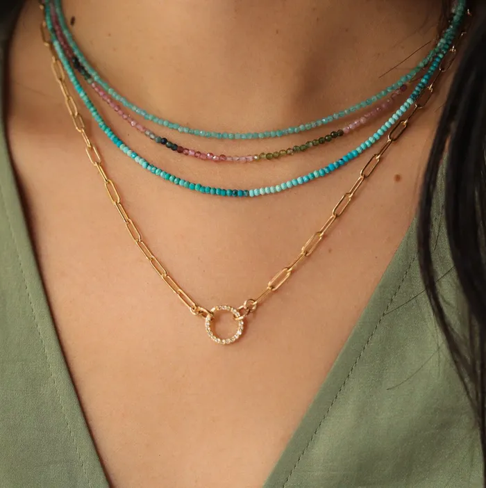 Necklaces Earthly Abundance Tiny Amazonite 2mm Necklace