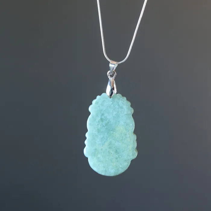 Necklaces Jade Necklace Year of the Snake Nephrite Sterling Silver Satin Crystals