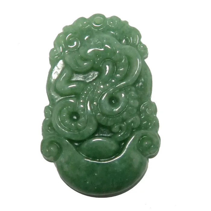 Necklaces Jade Necklace Year of the Snake Nephrite Sterling Silver Satin Crystals