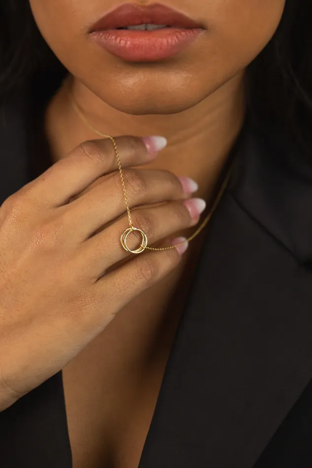 Necklaces Kty Double Ring Necklace Gold