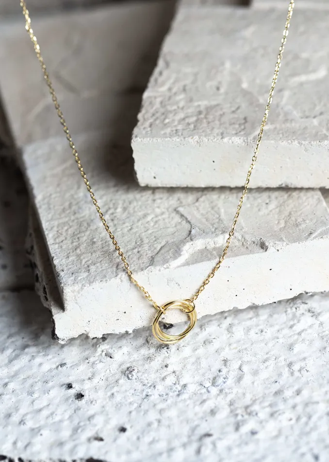 Necklaces Kty Double Ring Necklace Gold