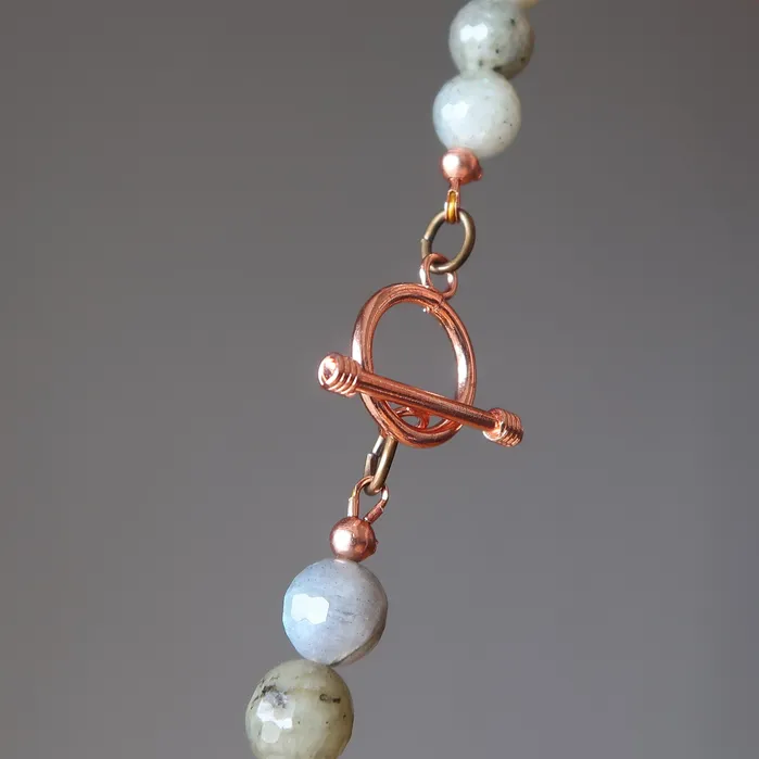 Necklaces Satin Crystals Labradorite Necklace Goddess of Celebration Raku