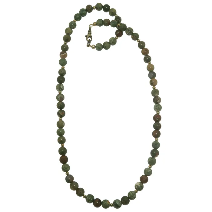 Necklaces Satin Crystals Rhyolite Necklace Tropical Rainforest Green Bead Strand Necklaces Satin Crystals Rhyolite Necklace Tropical Rainforest Green Bead Strand