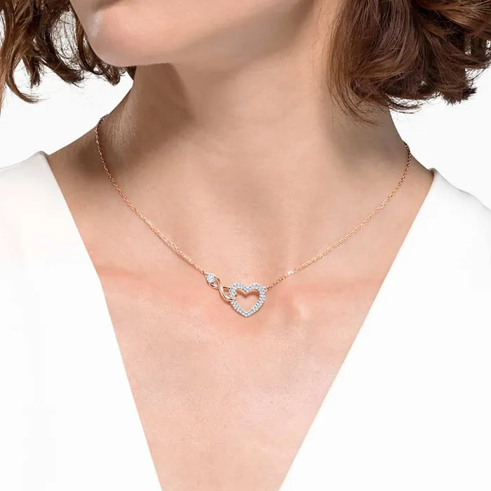 Necklaces Swarovski Swarovski Womens Necklace Set Swarovski Infinity Heart Rose Gold 5521040
