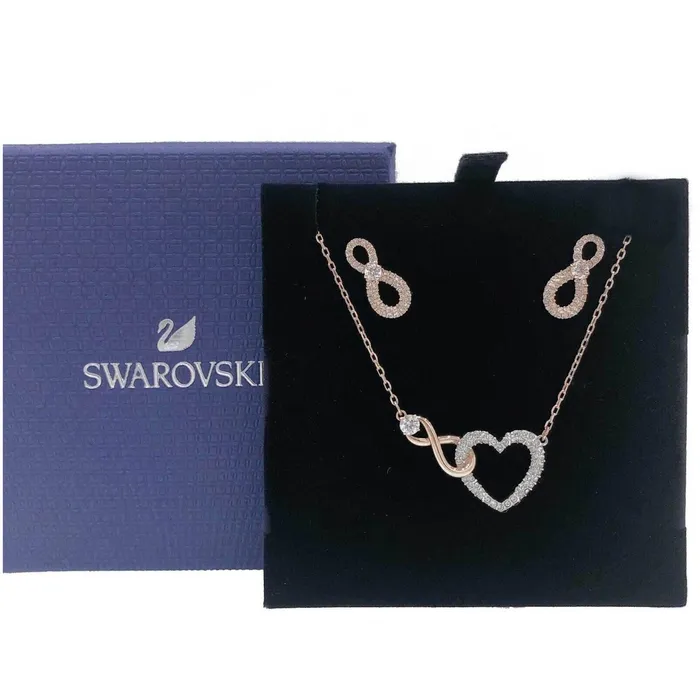 Necklaces Swarovski Swarovski Womens Necklace Set Swarovski Infinity Heart Rose Gold 5521040