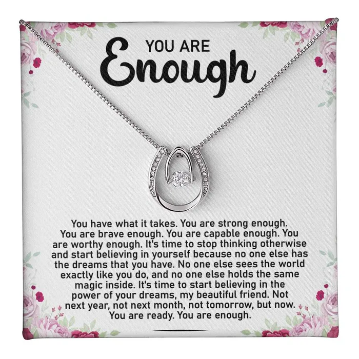Necklaces You Are Enough Message Card Necklace ShineOn Fulfillment