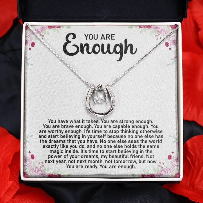 Necklaces You Are Enough Message Card Necklace ShineOn Fulfillment