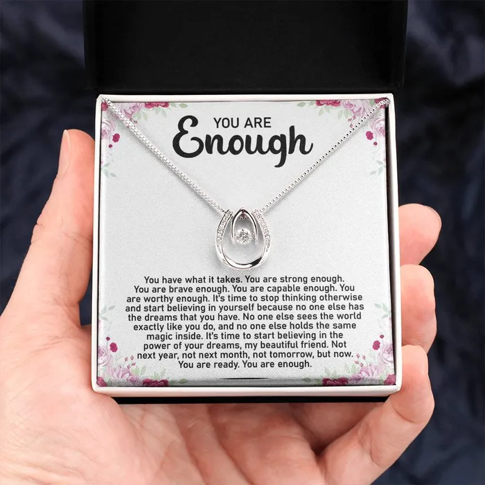 Necklaces You Are Enough Message Card Necklace ShineOn Fulfillment