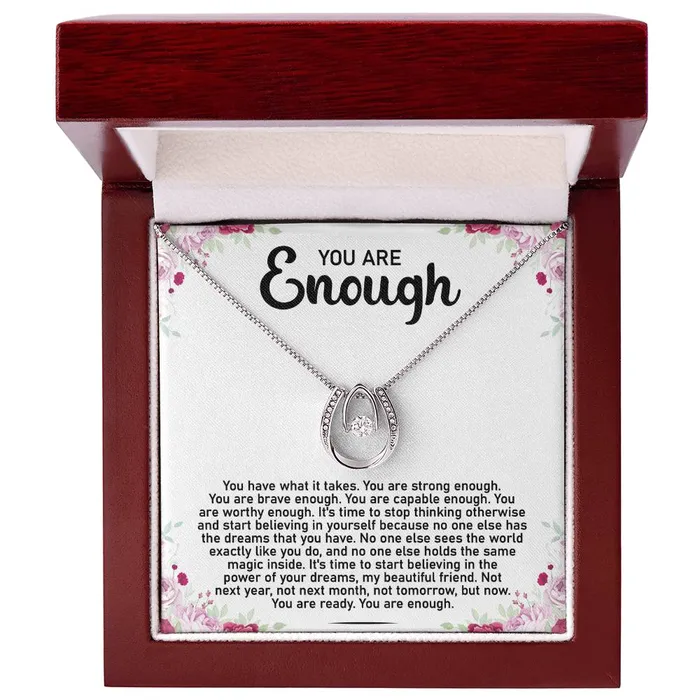 Necklaces You Are Enough Message Card Necklace ShineOn Fulfillment