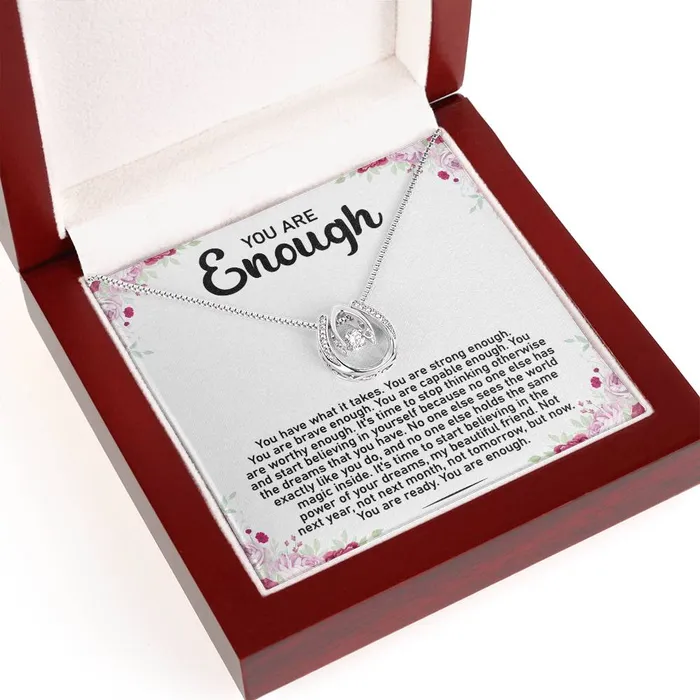 Necklaces You Are Enough Message Card Necklace ShineOn Fulfillment
