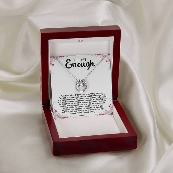 Necklaces You Are Enough Message Card Necklace ShineOn Fulfillment