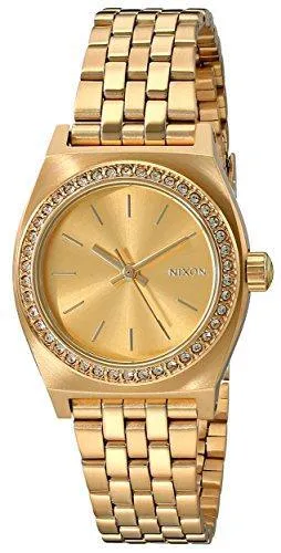 Nixon Bracelets Nixon Womens Bracelet Watch Small Time Teller Quartz Gold Dial Gold A3991520