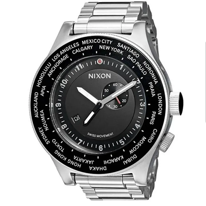 Nixon Mens Quartz Watch Passport SS Black Dial Bracelet A379000 Nixon Bracelets Nixon Mens Quartz Watch Passport SS Black Dial Bracelet A379000 Nixon Bracelets