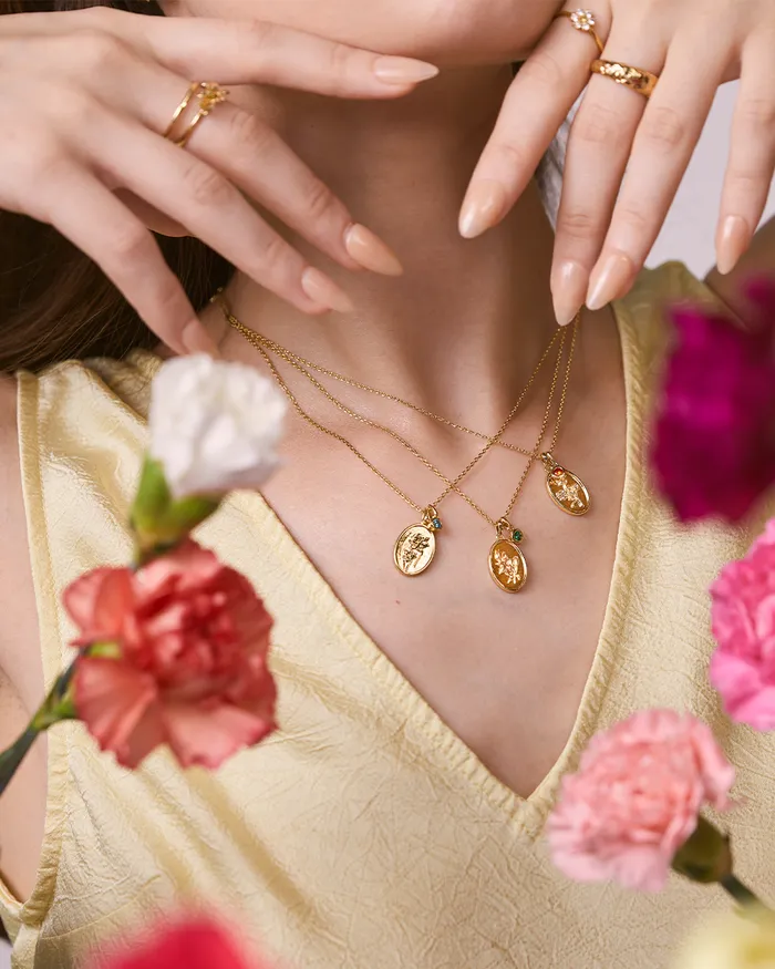 Penny Pairs Necklaces Birth Flower Gold Necklace Penny Pairs Necklaces Birth Flower Gold Necklace