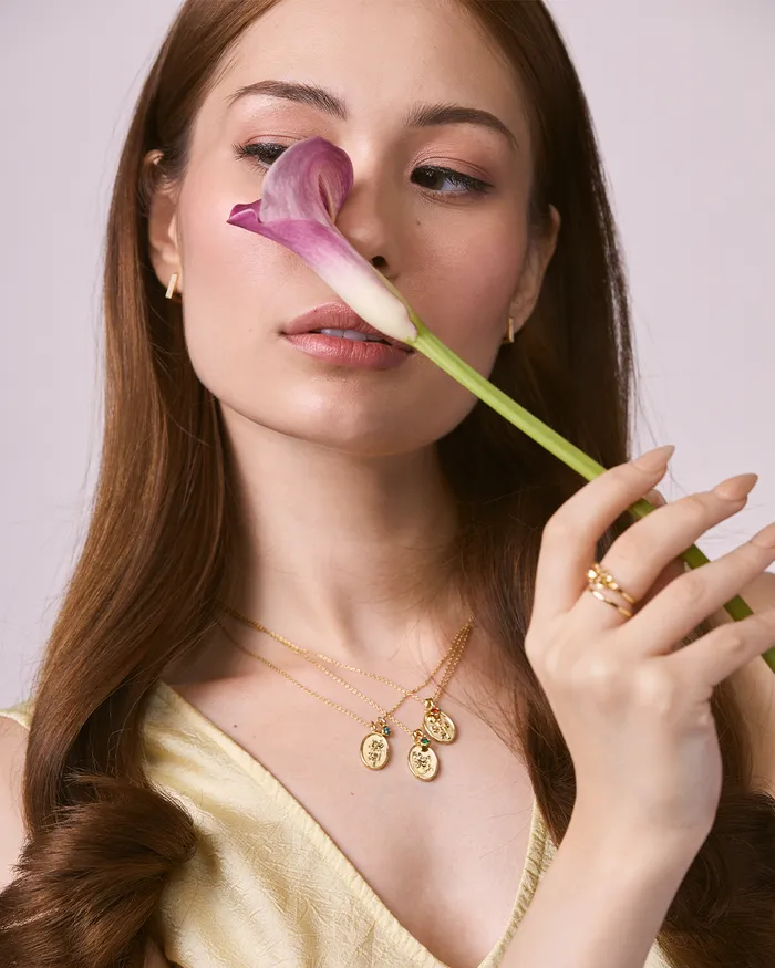 Penny Pairs Necklaces Birth Flower Gold Necklace Penny Pairs Necklaces Birth Flower Gold Necklace