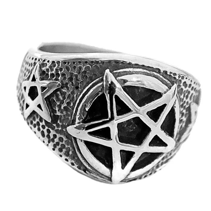 Pentagram Ring Occult Magic Pentacle Stainless Steel Size 713 Vivi Rings
