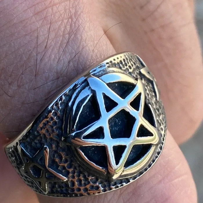 Pentagram Ring Occult Magic Pentacle Stainless Steel Size 713 Vivi Rings Pentagram Ring Occult Magic Pentacle Stainless Steel Size 713 Vivi Rings