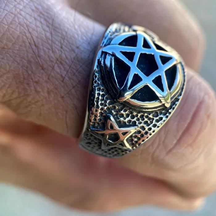 Pentagram Ring Occult Magic Pentacle Stainless Steel Size 713 Vivi Rings Pentagram Ring Occult Magic Pentacle Stainless Steel Size 713 Vivi Rings