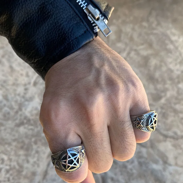Pentagram Ring Occult Magic Pentacle Stainless Steel Size 713 Vivi Rings Pentagram Ring Occult Magic Pentacle Stainless Steel Size 713 Vivi Rings