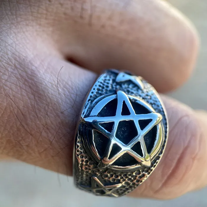 Pentagram Ring Occult Magic Pentacle Stainless Steel Size 713 Vivi Rings Pentagram Ring Occult Magic Pentacle Stainless Steel Size 713 Vivi Rings