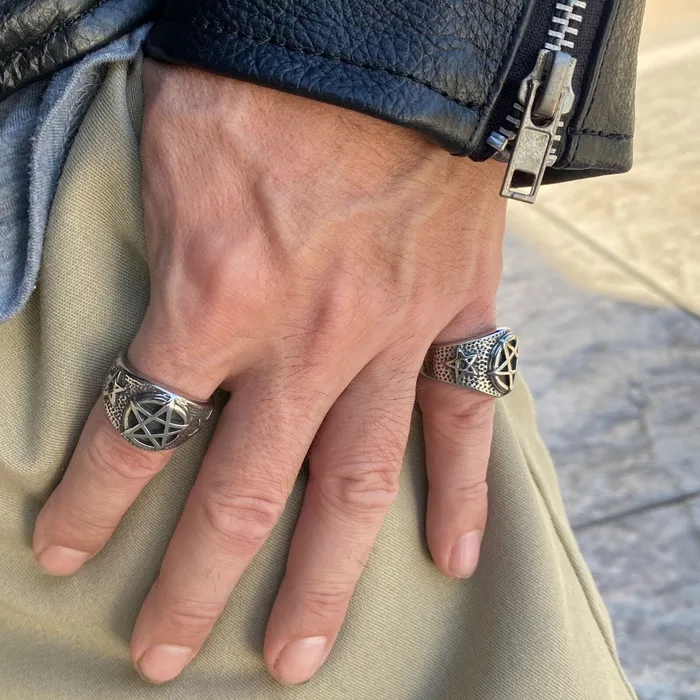 Pentagram Ring Occult Magic Pentacle Stainless Steel Size 713 Vivi Rings Pentagram Ring Occult Magic Pentacle Stainless Steel Size 713 Vivi Rings