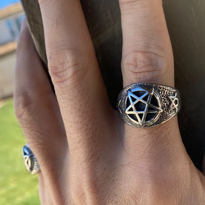 Pentagram Ring Occult Magic Pentacle Stainless Steel Size 713 Vivi Rings Pentagram Ring Occult Magic Pentacle Stainless Steel Size 713 Vivi Rings
