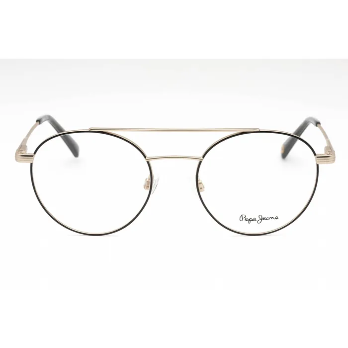 Pepe Jeans Mens Eyeglasses Matte Light GoldBlack Metal Round Frame PJ1412 407 Pepe Jeans Rings