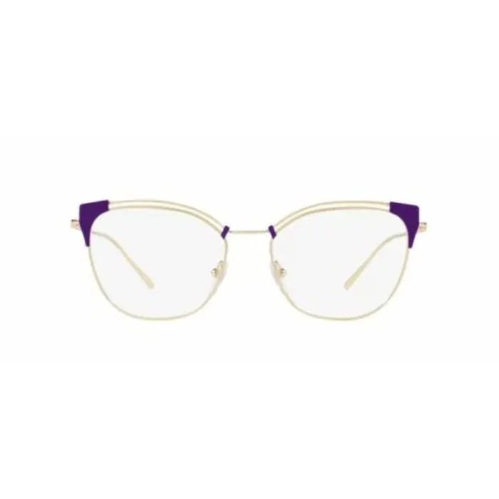 Prada Earrings Prada Womens Eyeglasses Violet and Pale Gold Cat Eye Frame PRADA 0PR 62UV YC01O1