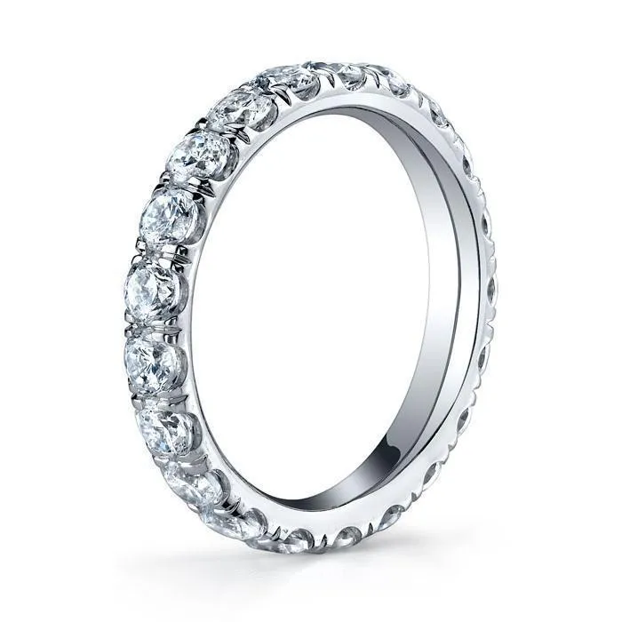Rings 075cttw Forever One Moissanite Pave Eternity Ring 2mm Wide deBebians