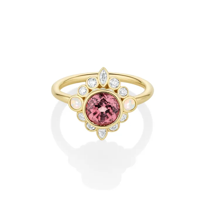 Rings 182ct Imperial Malaya Garnet and Opal Scarlette Compass Ring Marrow Fine