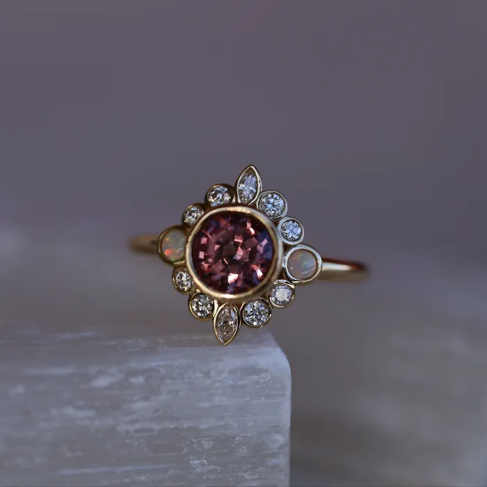 Rings 182ct Imperial Malaya Garnet and Opal Scarlette Compass Ring Marrow Fine Rings 182ct Imperial Malaya Garnet and Opal Scarlette Compass Ring Marrow Fine
