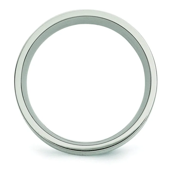 Rings 14k Gold Inlay Titanium Ring Flat Matte Finish 8mm deBebians