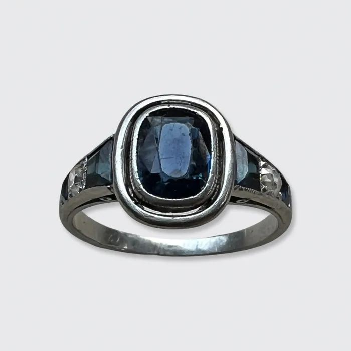 Rings 21stfinds Art Deco Platinum Sapphire Diamond Target Ring