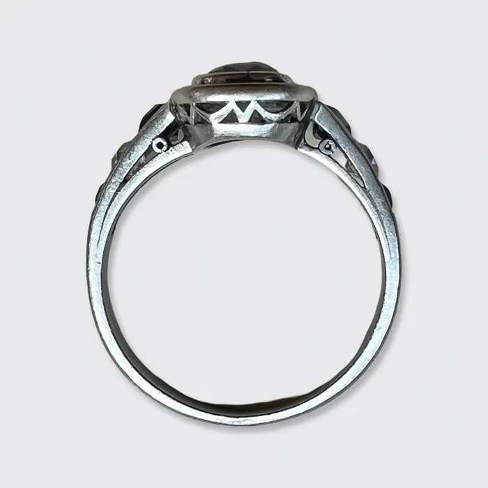Rings 21stfinds Art Deco Platinum Sapphire Diamond Target Ring