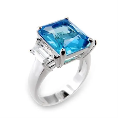 Rings Alamode 6X241 HighPolished 925 Sterling Silver Ring with Synthetic Spinel in Sea Blue Rings Alamode 6X241 HighPolished 925 Sterling Silver Ring with Synthetic Spinel in Sea Blue