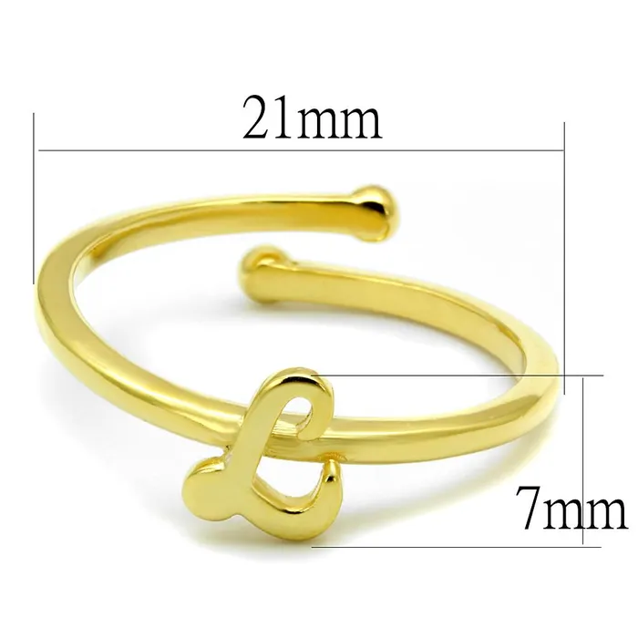 Rings Alamode LO3998 Flash Gold Brass Ring with No Stone