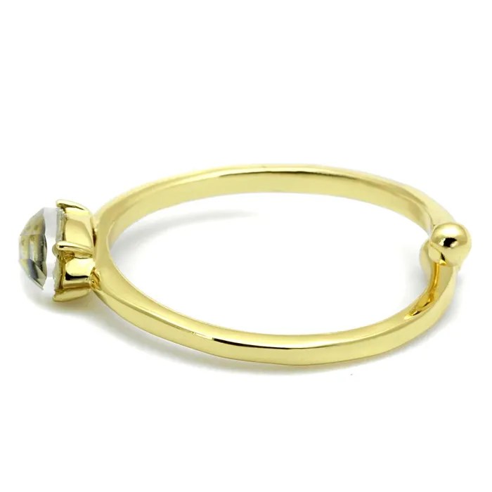 Rings Alamode LO4062 Flash Gold Brass Ring with Precious Stone Conch in Multi Color